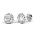 4CTW Round Shaped Lab Grown Diamond (F/VS) Stud Earrings in 14K Gold