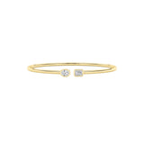 18KY/SIL 0.75ct Lab Diamond Emerald Bangle