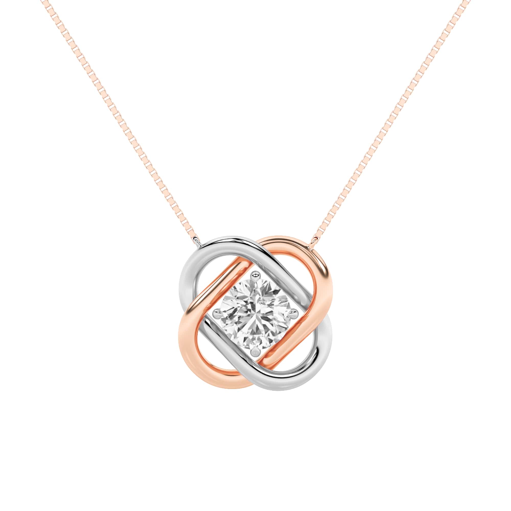 1CTW Round Shaped Lab Grown Diamond (F/VS)  Necklace in 14K Gold