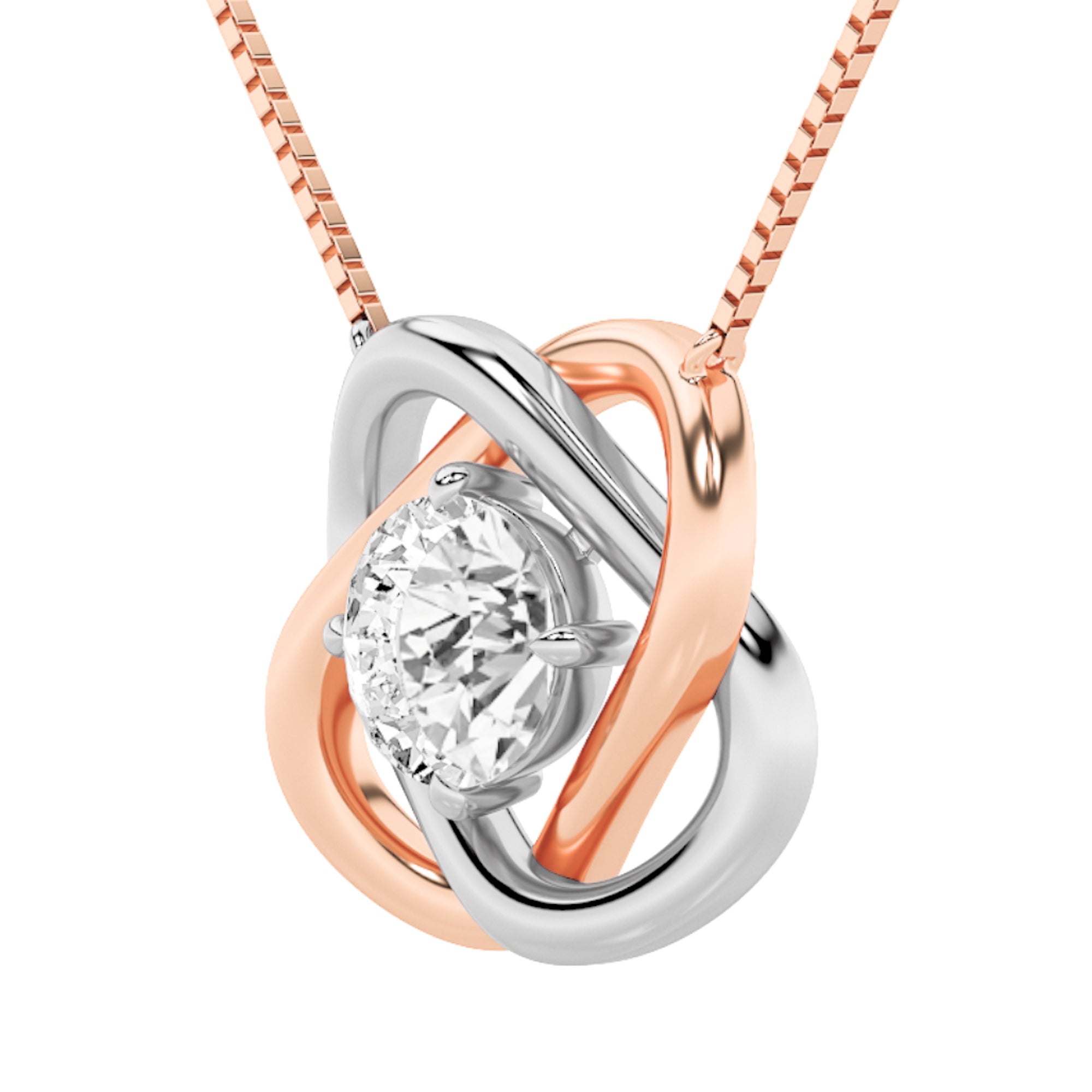 1CTW Round Shaped Lab Grown Diamond (F/VS)  Necklace in 14K Gold
