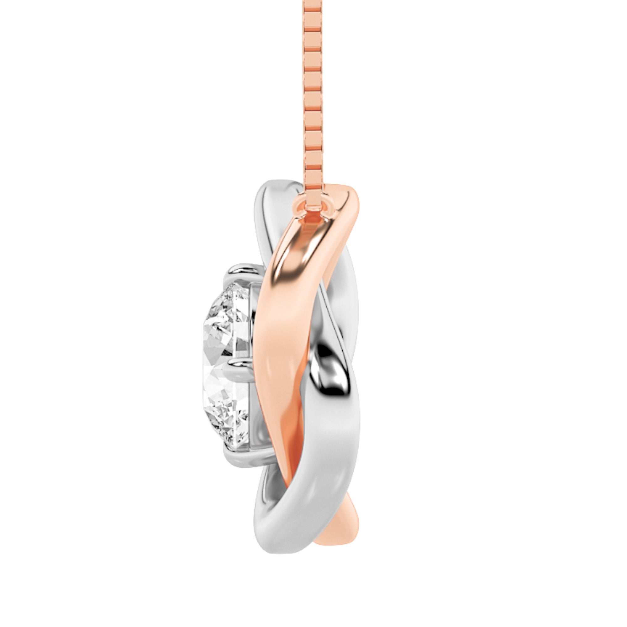 1CTW Round Shaped Lab Grown Diamond (F/VS)  Necklace in 14K Gold