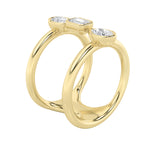 0.75CTW MX Shaped Lab Grown Diamond (G/VS) Ring in Silver|14K Yellow Gold