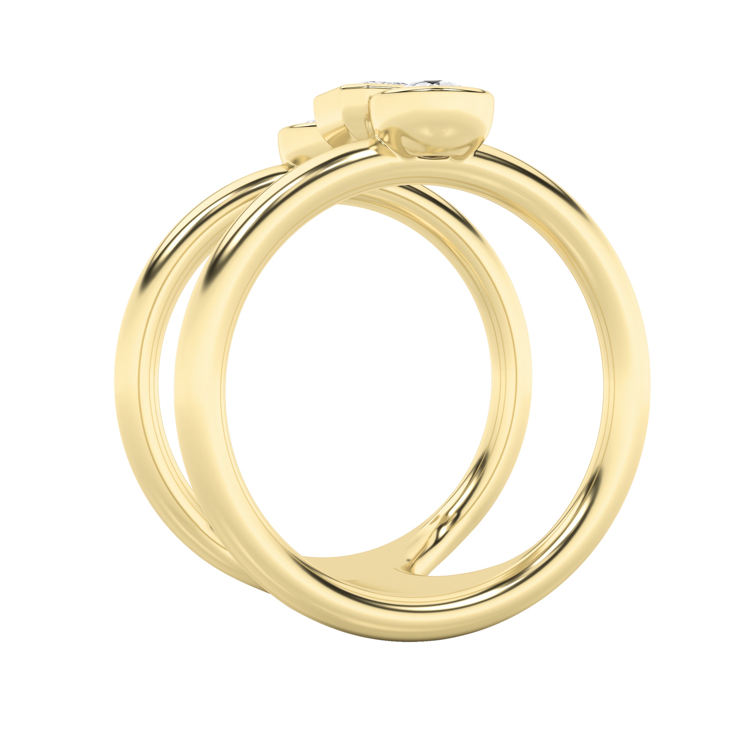 0.75CTW MX Shaped Lab Grown Diamond (G/VS) Ring in Silver|14K Yellow Gold