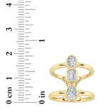 0.75CTW MX Shaped Lab Grown Diamond (G/VS) Ring in Silver|14K Yellow Gold