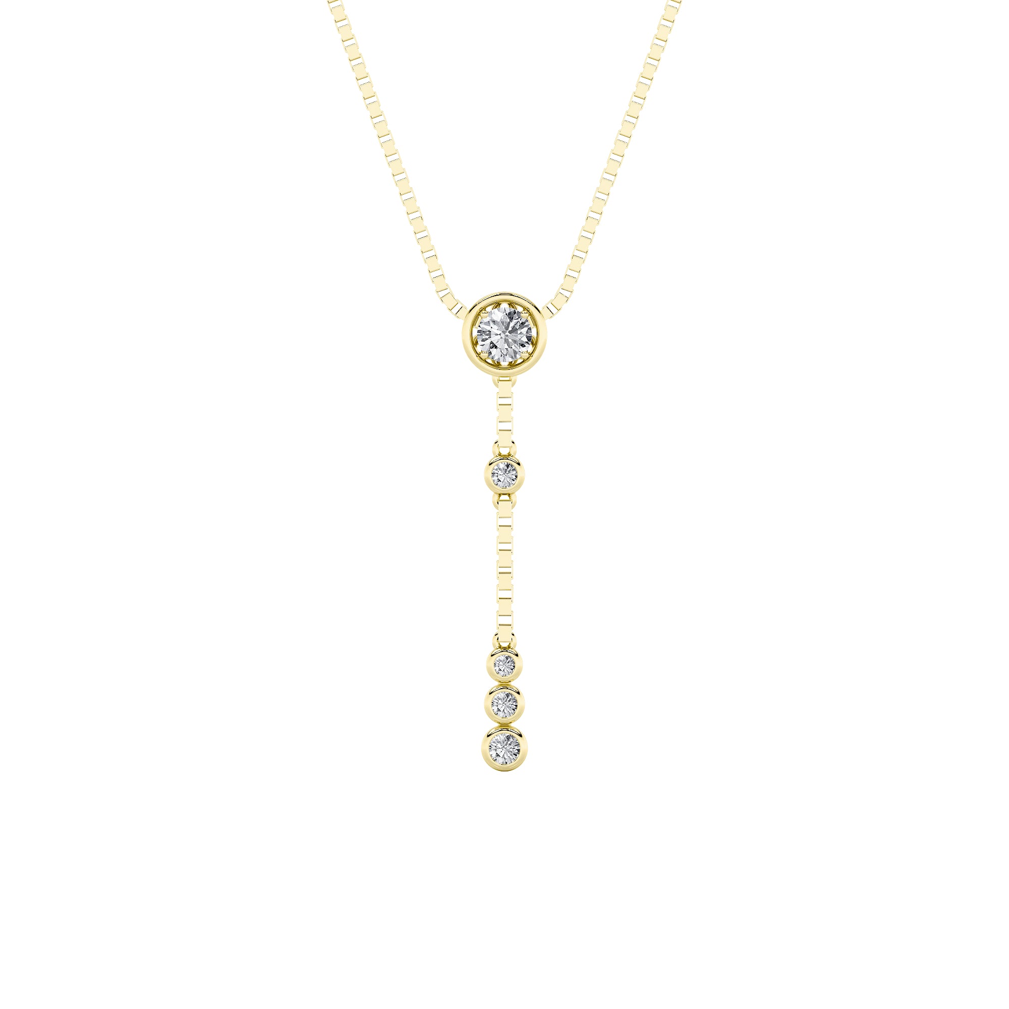 14KY/SIL 0.4ct Lab Diamond Pendant Necklace