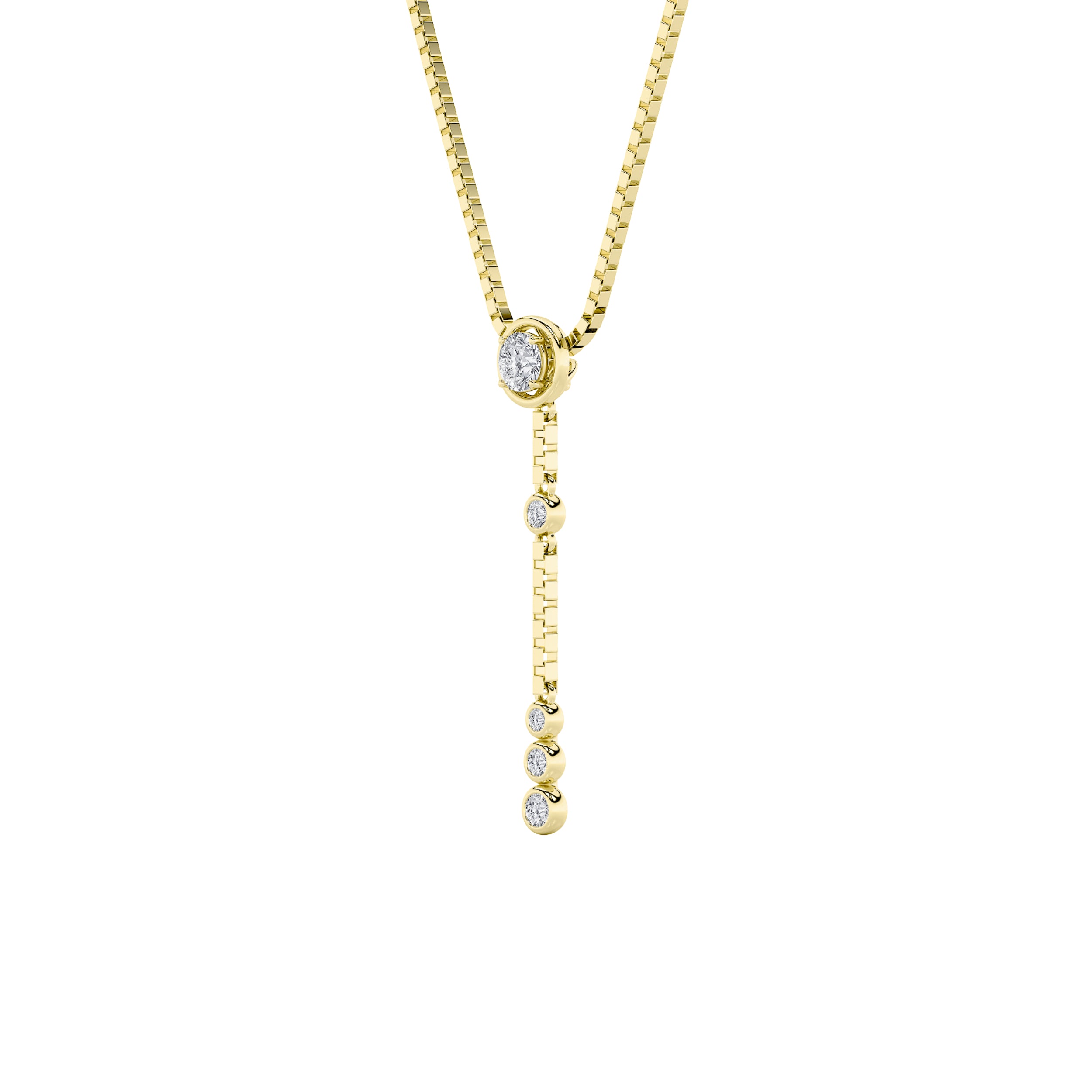 0.4CTW Round Shaped Lab Grown Diamond (G/VS) Necklace in 14K Yellow Gold Over Silver