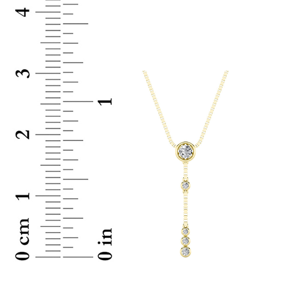 0.4CTW Round Shaped Lab Grown Diamond (G/VS) Necklace in 14K Yellow Gold Over Silver