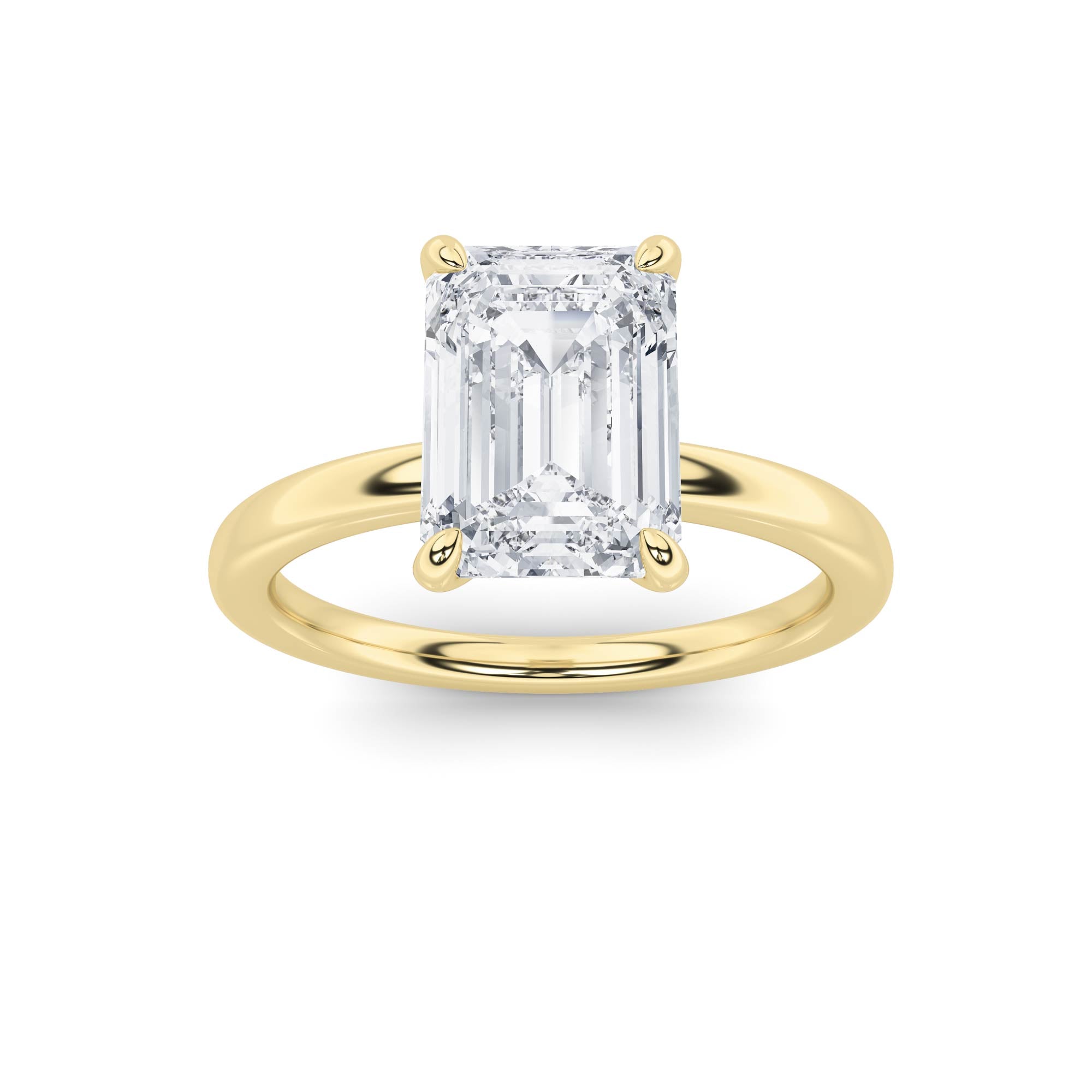 1CTW Emerald Shaped Lab Grown Diamond Classic Solitaire Ring in 14K Gold (F/VS)