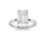 2CTW Emerald Shaped Lab Grown Diamond Classic Solitaire Ring in 14K Gold (F/VS)