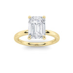 2CTW Emerald Shaped Lab Grown Diamond Classic Solitaire Ring in 14K Gold (F/VS)