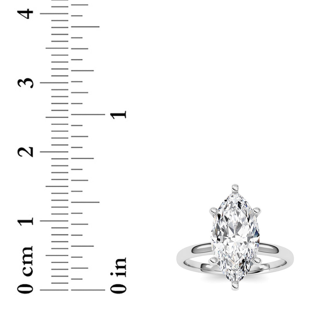 2CTW Marquise Shaped Lab Grown Diamond Classic Solitaire Ring in 14K Gold (F/VS)