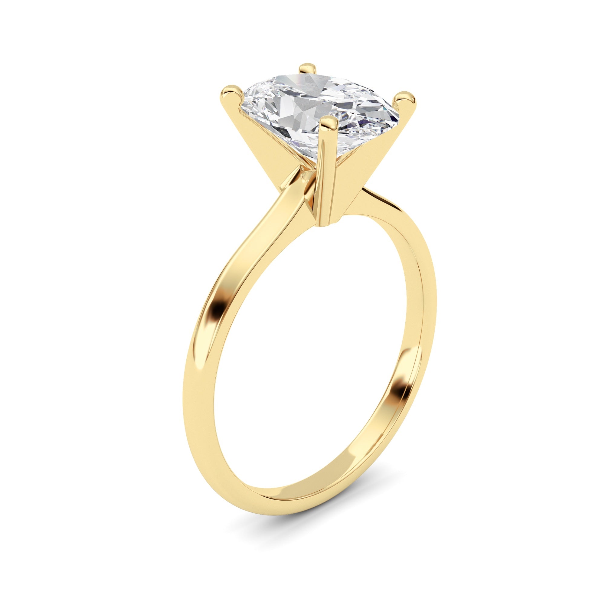 1CTW Oval Shaped Lab Grown Diamond Classic Solitaire Ring in 14K Gold (F/VS)