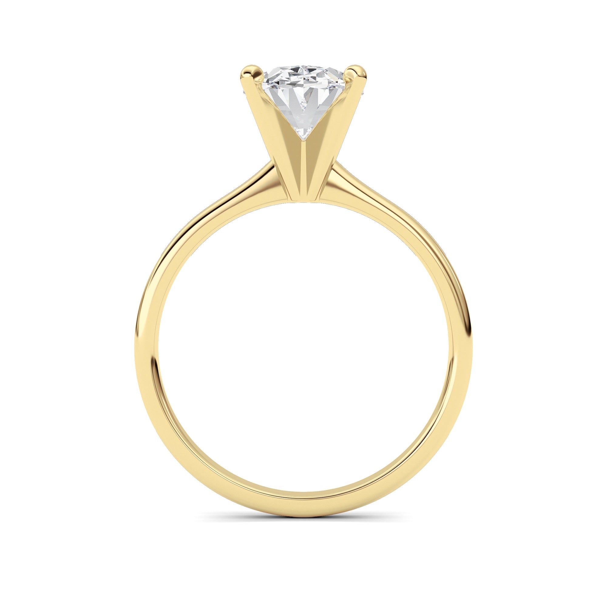 1CTW Oval Shaped Lab Grown Diamond Classic Solitaire Ring in 14K Gold (F/VS)