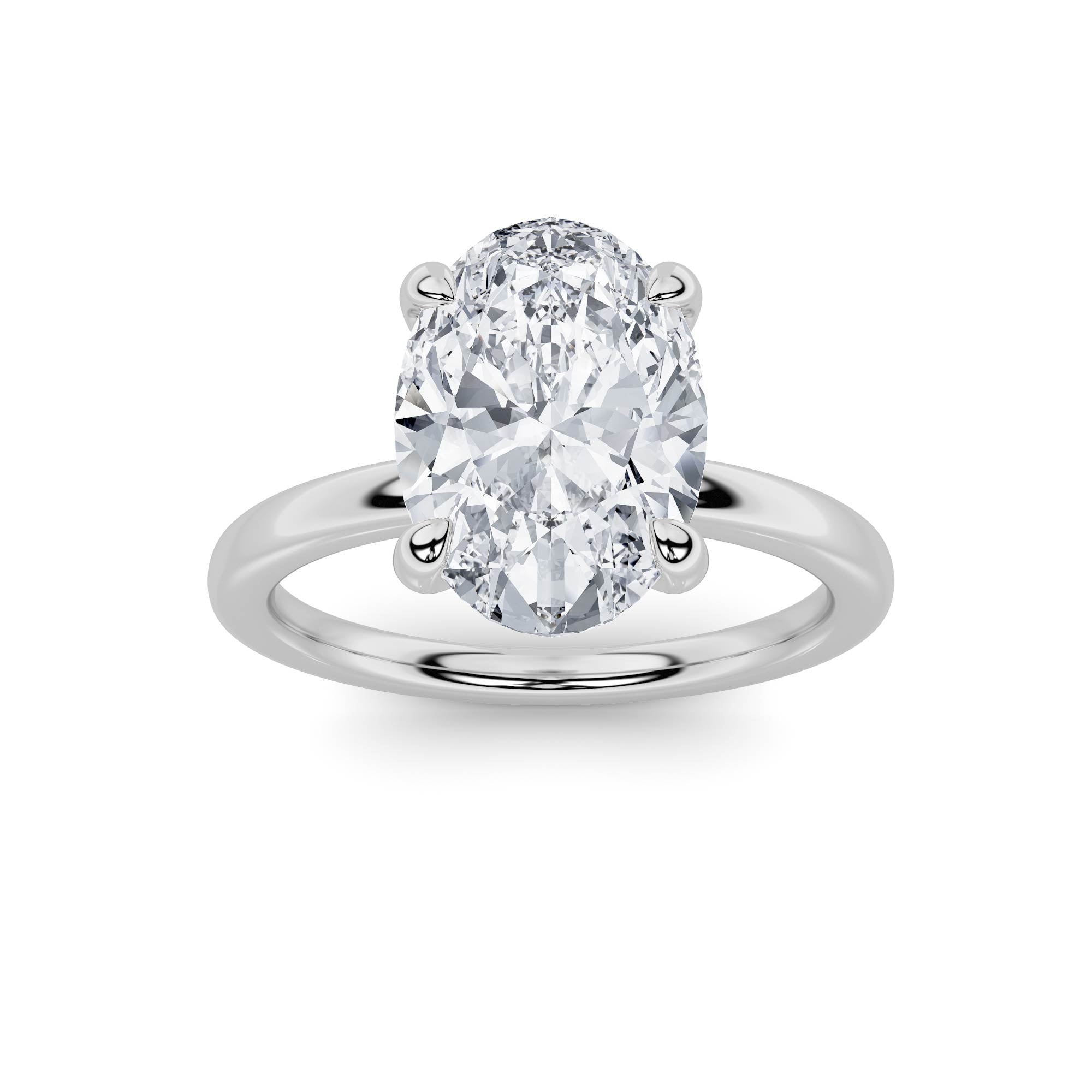 2CTW Oval Shaped Lab Grown Diamond Classic Solitaire Ring in 14K Gold (F/VS)