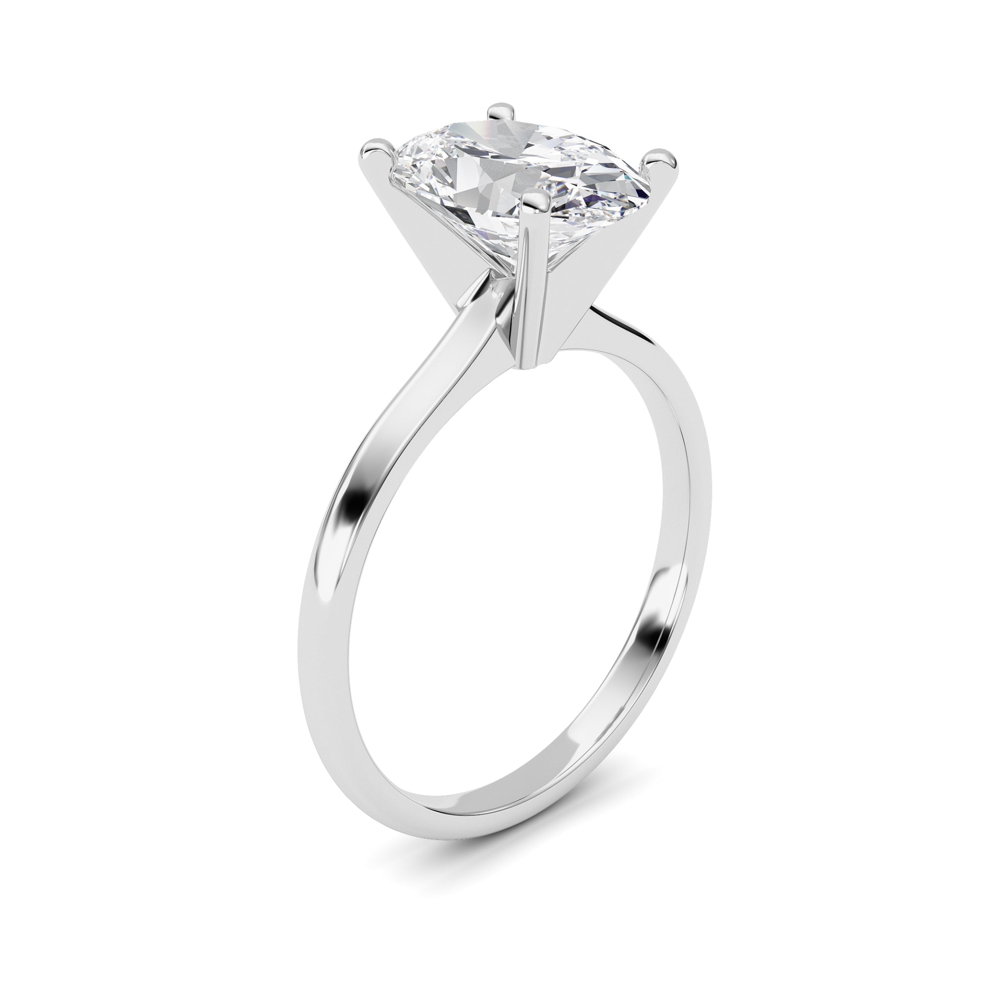 2CTW Oval Shaped Lab Grown Diamond Classic Solitaire Ring in 14K Gold (F/VS)