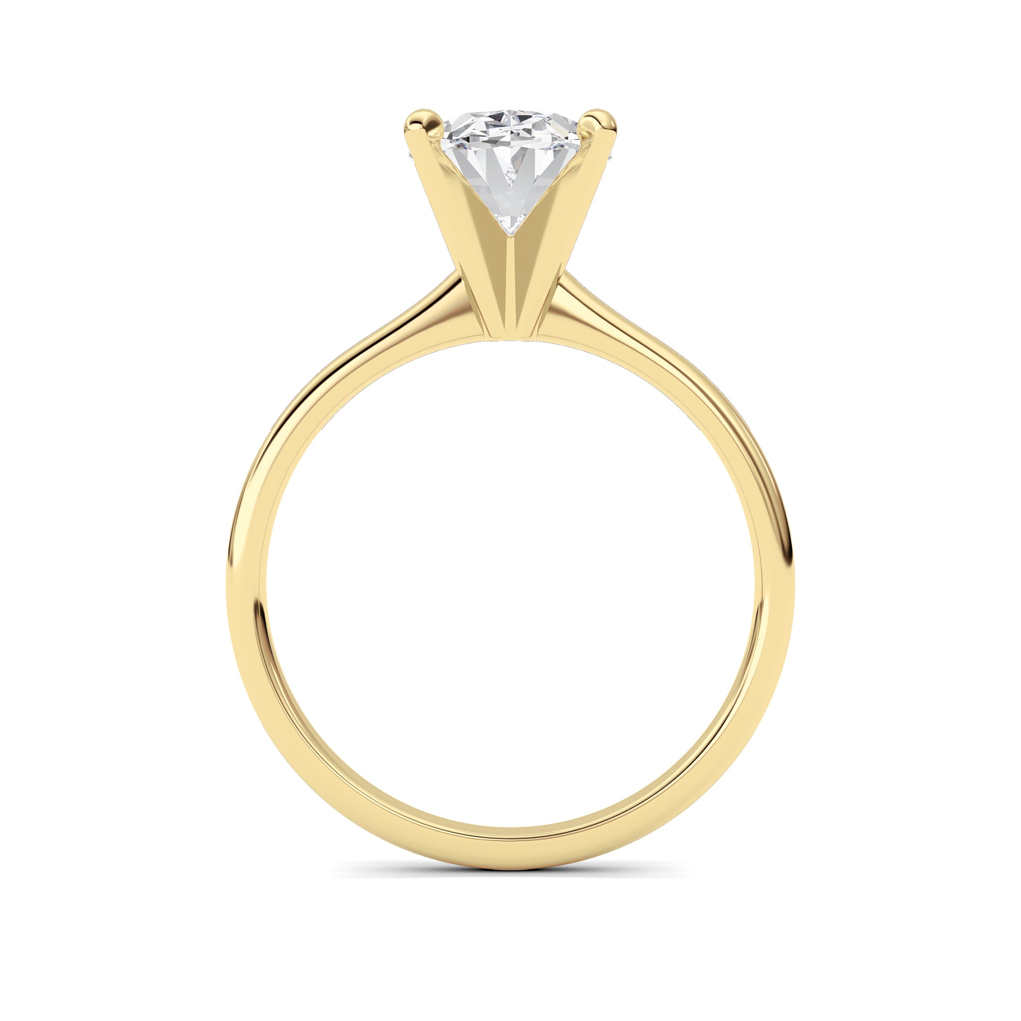 2CTW Oval Shaped Lab Grown Diamond Classic Solitaire Ring in 14K Gold (F/VS)