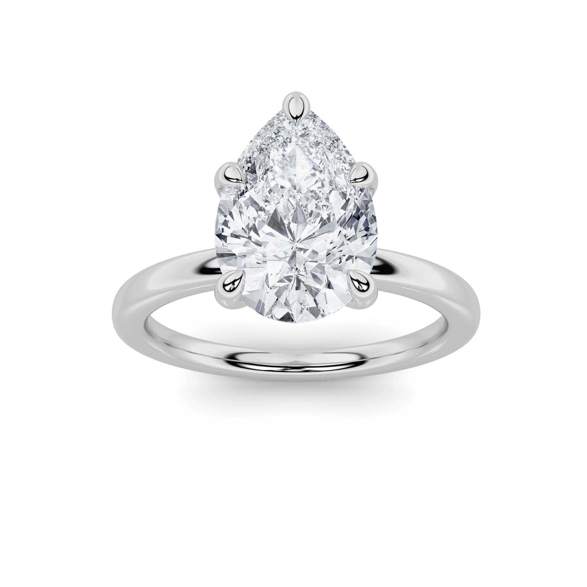 1CTW Pear Shaped Lab Grown Diamond Classic Solitaire Ring in 14K Gold (F/VS)