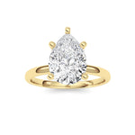 2CTW Pear Shaped Lab Grown Diamond Classic Solitaire Ring in 14K Gold (F/VS)