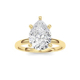 2CTW Pear Shaped Lab Grown Diamond Classic Solitaire Ring in 14K Gold (F/VS)