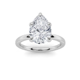 3CTW Pear Shaped Lab Grown Diamond Classic Solitaire Ring in 14K Gold (F/VS)