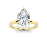 4CTW Pear Shaped Lab Grown Diamond Classic Solitaire Ring in 14K Gold (F/VS)