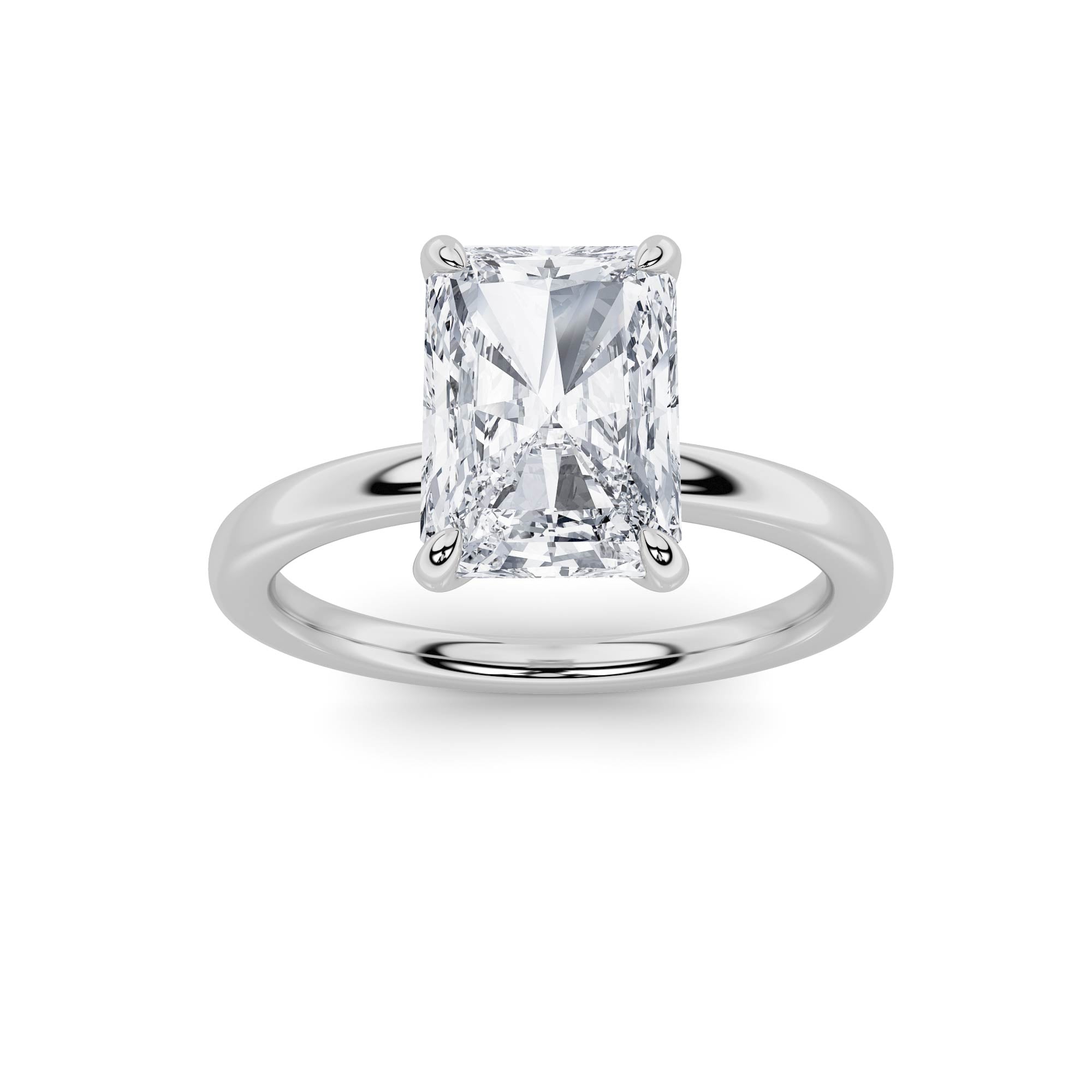 1CTW Radiant Shaped Lab Grown Diamond Classic Solitaire Ring in 14K Gold (F/VS)