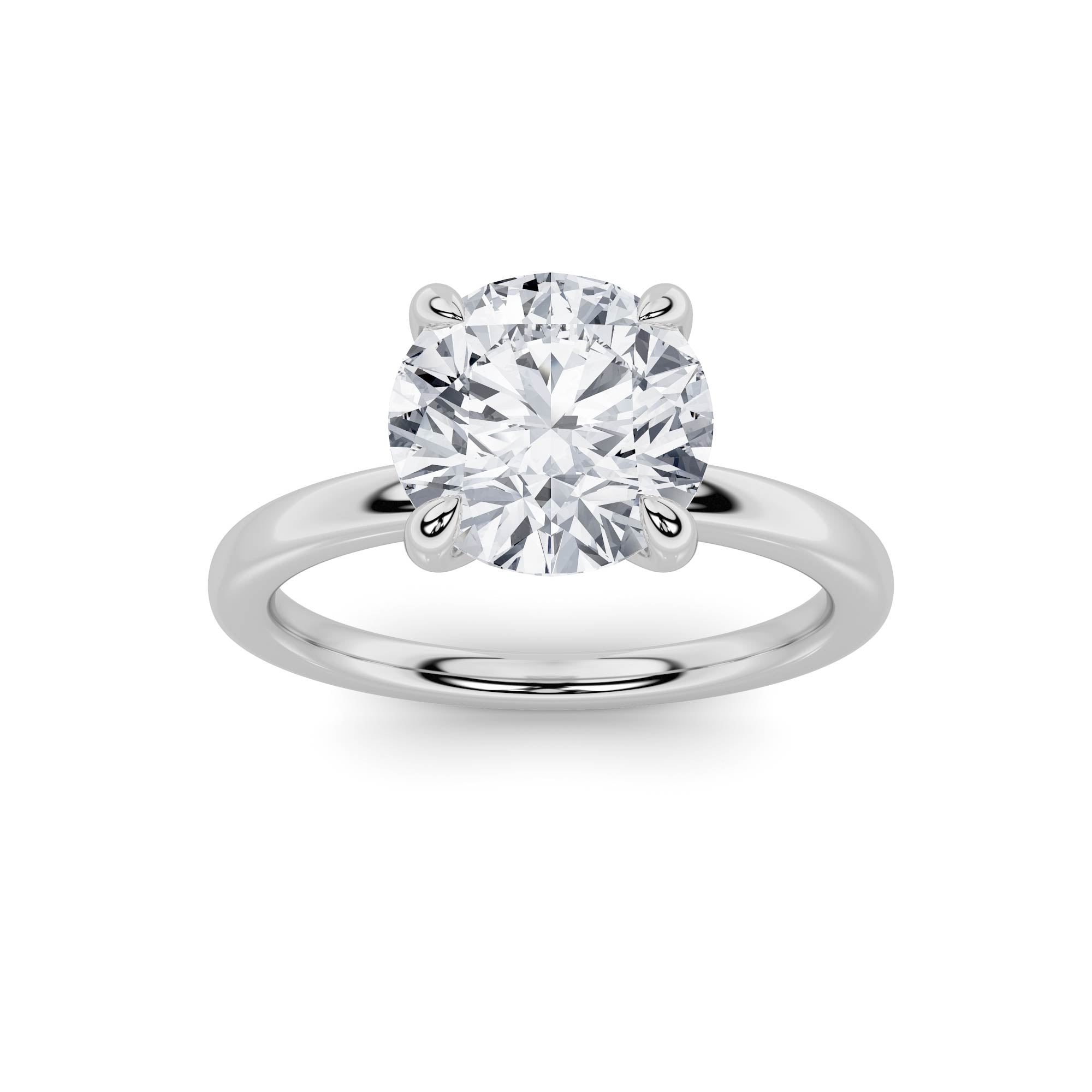 2CTW Round Shaped Lab Grown Diamond Classic Solitaire Ring in 14K Gold (F/VS)