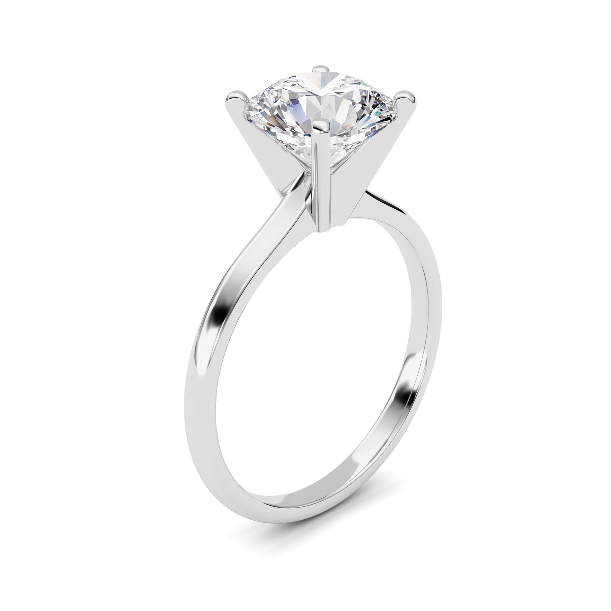 2CTW Round Shaped Lab Grown Diamond Classic Solitaire Ring in 14K Gold (F/VS)