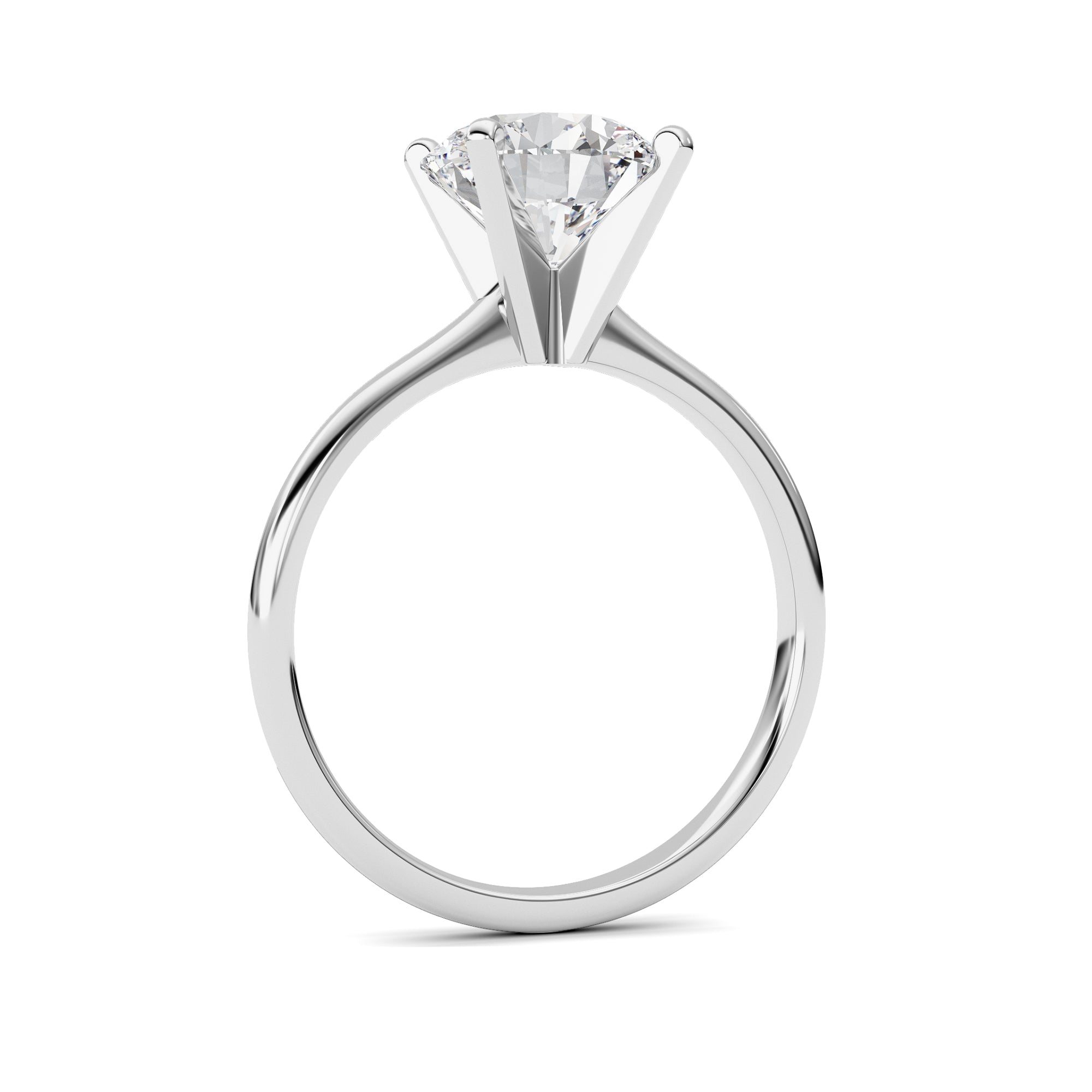 2CTW Round Shaped Lab Grown Diamond Classic Solitaire Ring in 14K Gold (F/VS)