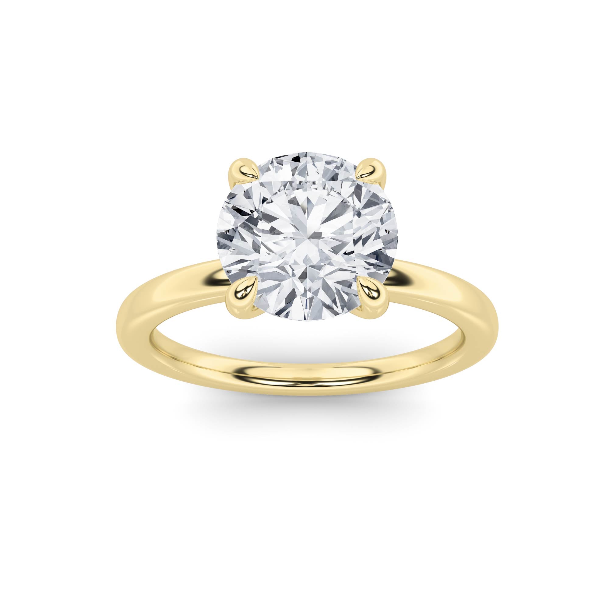 2CTW Round Shaped Lab Grown Diamond Classic Solitaire Ring in 14K Gold (F/VS)