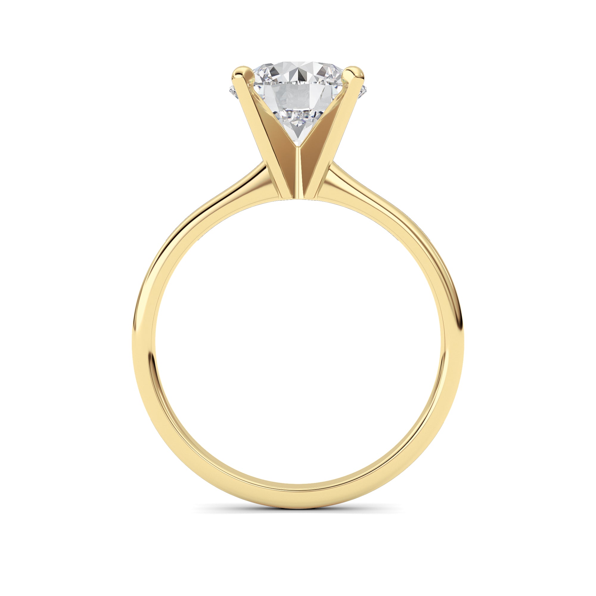 2CTW Round Shaped Lab Grown Diamond Classic Solitaire Ring in 14K Gold (F/VS)
