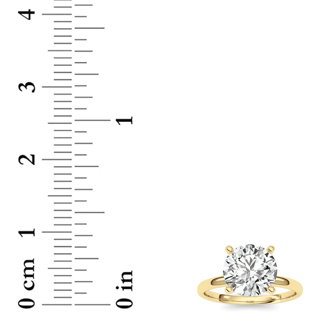 2CTW Round Shaped Lab Grown Diamond Classic Solitaire Ring in 14K Gold (F/VS)