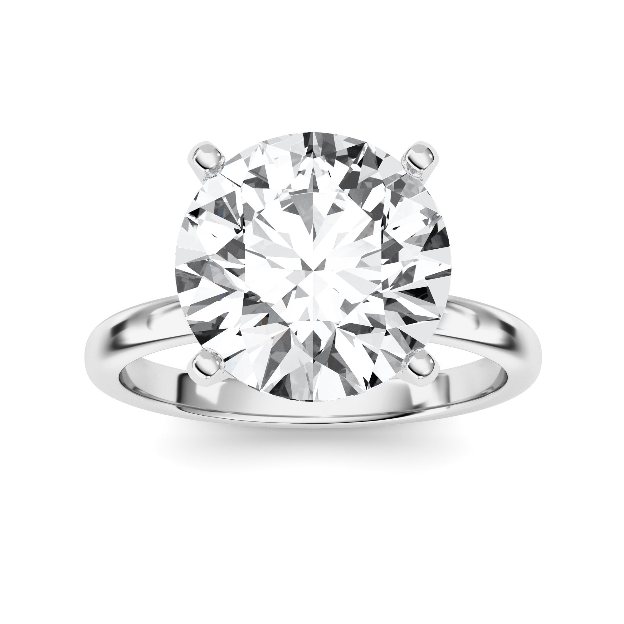 5CTW Round Shaped Lab Grown Diamond Classic Solitaire Ring in 14K Gold (F/VS)