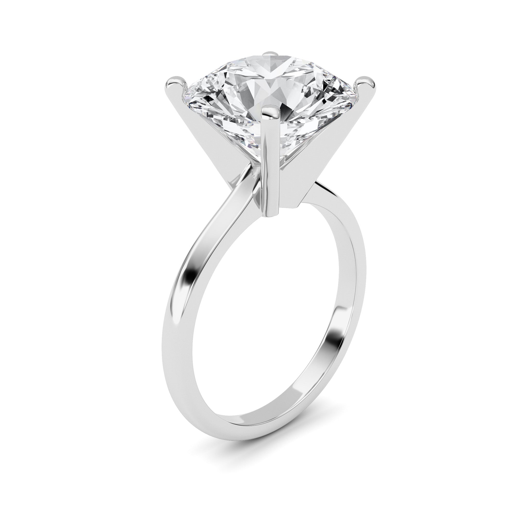 5CTW Round Shaped Lab Grown Diamond Classic Solitaire Ring in 14K Gold (F/VS)