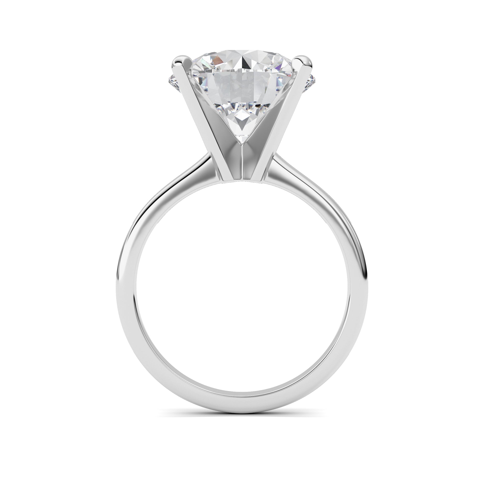 5CTW Round Shaped Lab Grown Diamond Classic Solitaire Ring in 14K Gold (F/VS)