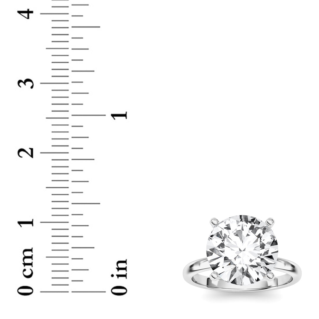 5CTW Round Shaped Lab Grown Diamond Classic Solitaire Ring in 14K Gold (F/VS)
