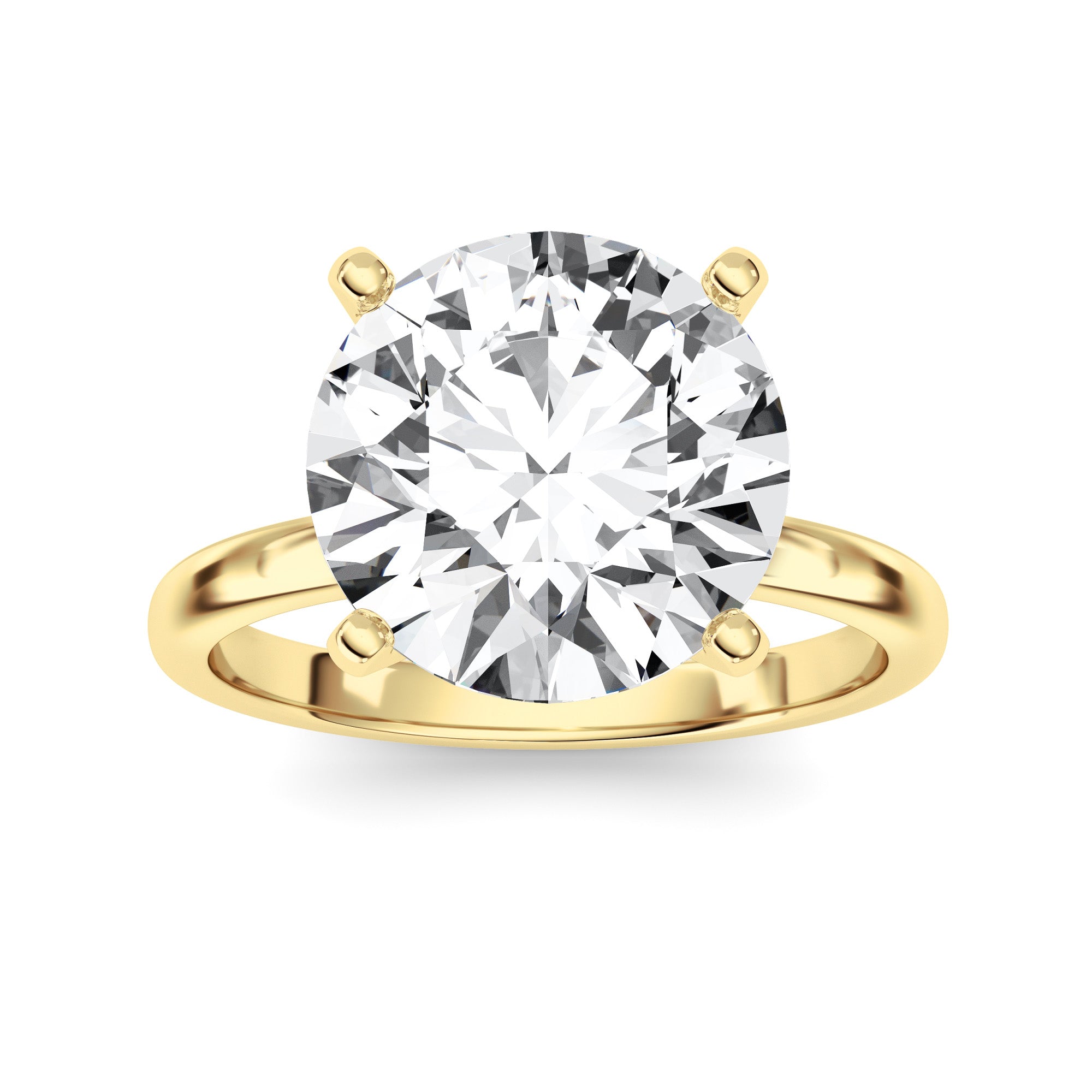 5CTW Round Shaped Lab Grown Diamond Classic Solitaire Ring in 14K Gold (F/VS)