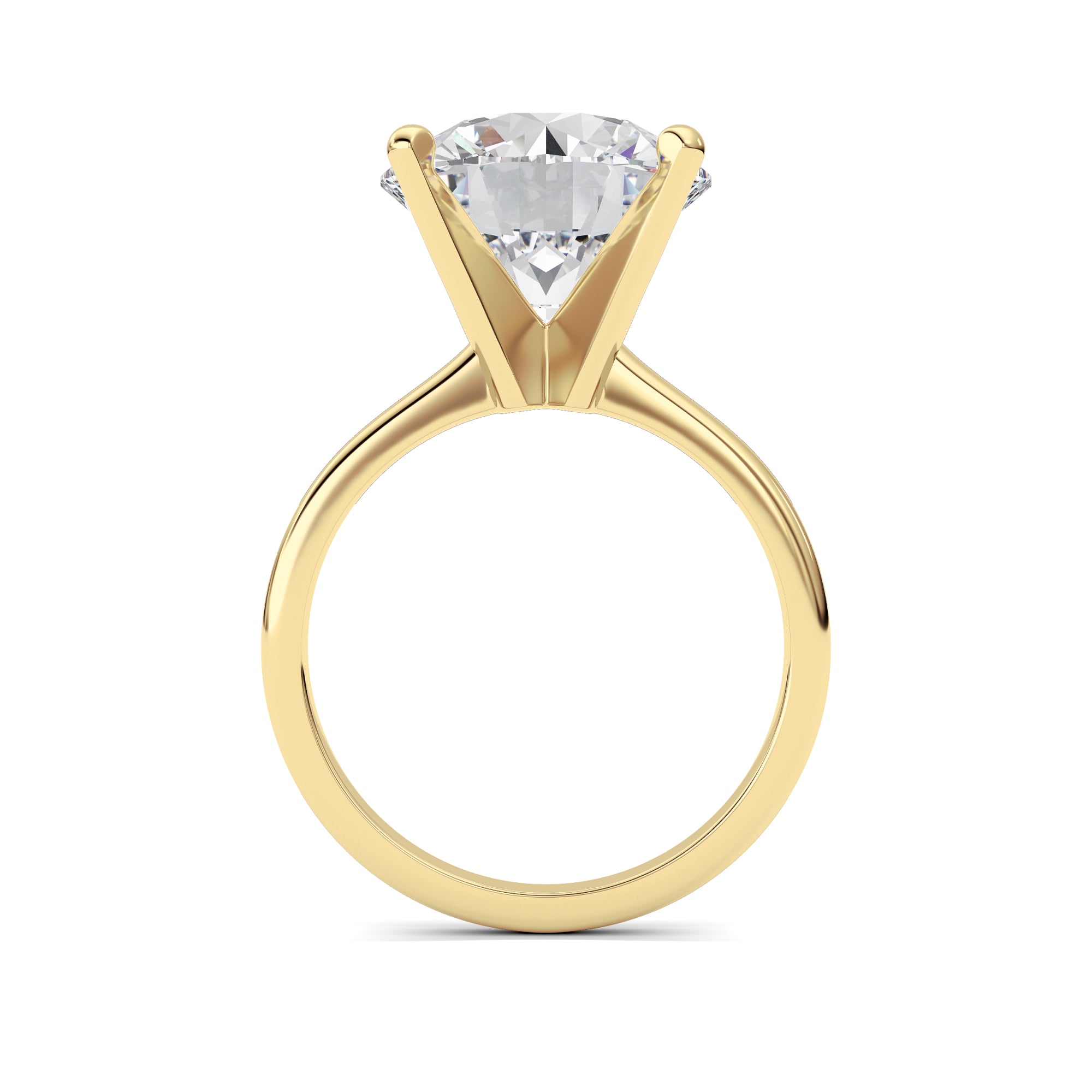5CTW Round Shaped Lab Grown Diamond Classic Solitaire Ring in 14K Gold (F/VS)