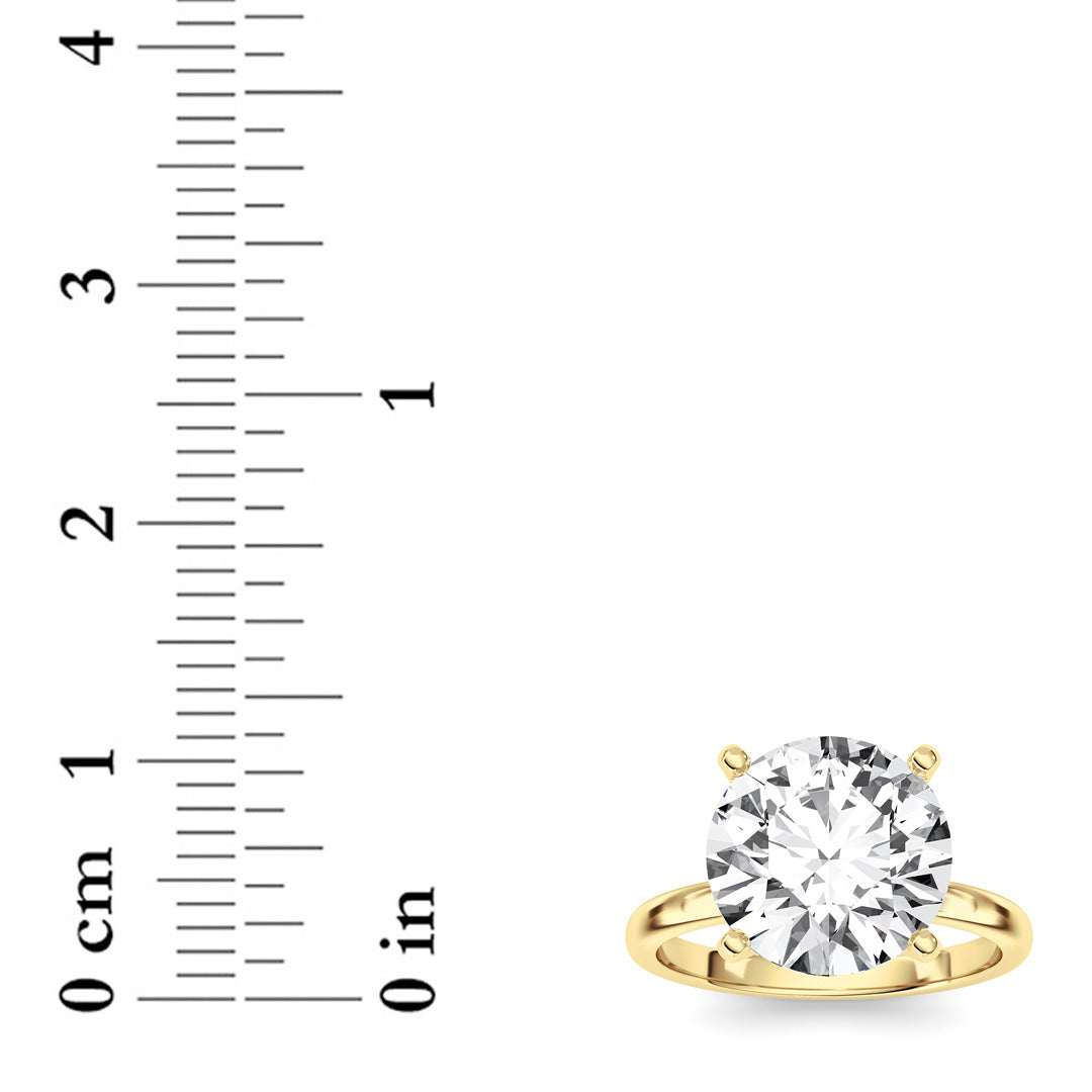 5CTW Round Shaped Lab Grown Diamond Classic Solitaire Ring in 14K Gold (F/VS)