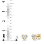 1CTW Heart Shaped Lab Grown Diamond (G/VS) Bezel Set Stud Earrings in 14K Gold
