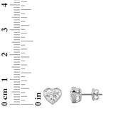2CTW Heart Shaped Lab Grown Diamond (F/VS) Bezel Set Stud Earrings in 14K Gold