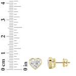 2CTW Heart Shaped Lab Grown Diamond (F/VS) Bezel Set Stud Earrings in 14K Gold
