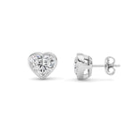 4CTW Heart Shaped Lab Grown Diamond (F/VS) Bezel Set Stud Earrings in 14K Gold