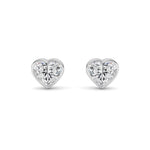 4CTW Heart Shaped Lab Grown Diamond (F/VS) Bezel Set Stud Earrings in 14K Gold