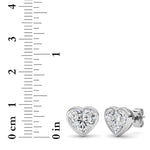 4CTW Heart Shaped Lab Grown Diamond (F/VS) Bezel Set Stud Earrings in 14K Gold