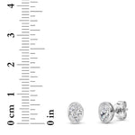 1CTW Oval Shaped Lab Grown Diamond (F/VS) Bezel Set Stud Earrings in 14K Gold