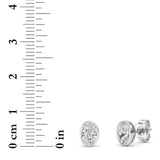 1CTW Oval Shaped Lab Grown Diamond (F/VS) Bezel Set Stud Earrings in 14K Gold