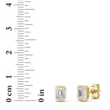 1CTW Radiant Shaped Lab Grown Diamond (G/VS) Bezel Set Solitaire Earrings in 14K Gold