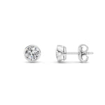 1CTW Round Shaped Lab Grown Diamond (F/VS) Bezel Set Earrings in 14K Gold