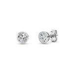 1CTW Round Shaped Lab Grown Diamond (F/VS) Bezel Set Earrings in 14K Gold
